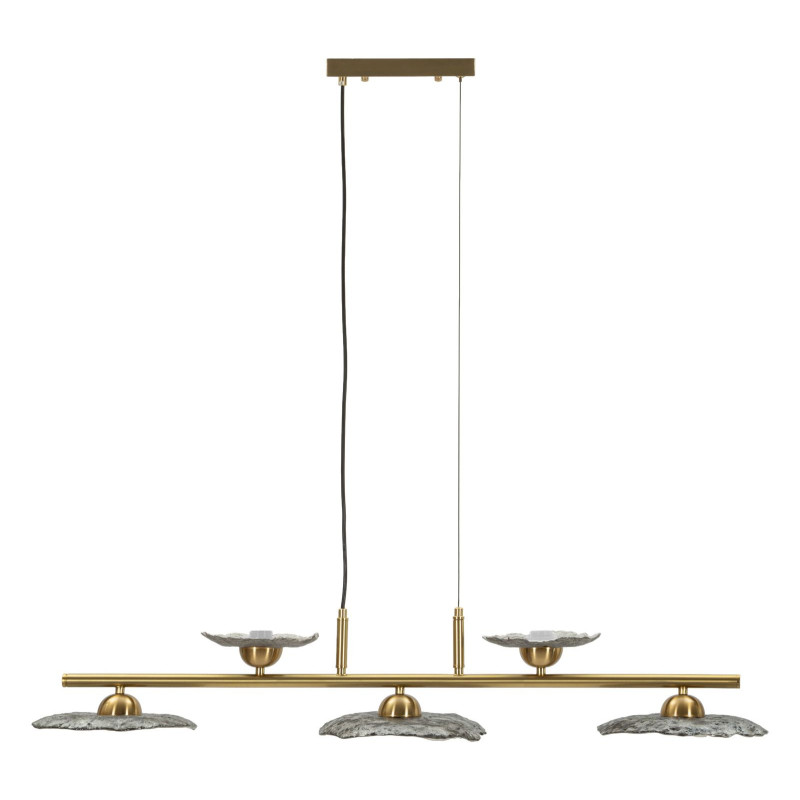 Lampadelle Ario Emily 5 Luci Vetro Grigio cm 100x24x18