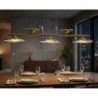 Lampadelle Ario Emily 5 Luci Vetro Grigio cm 100x24x18