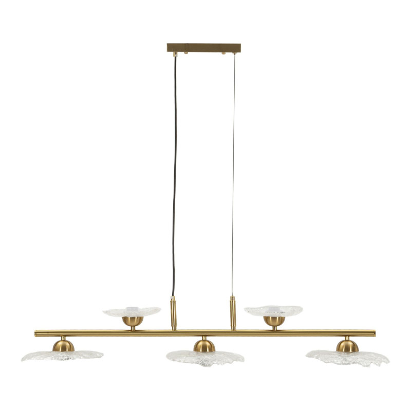 Lampadelle Ario Emily 5 Luci Vetro Trasparente cm 100x24x18