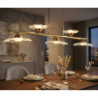 Lampadelle Ario Emily 5 Luci Vetro Trasparente cm 100x24x18