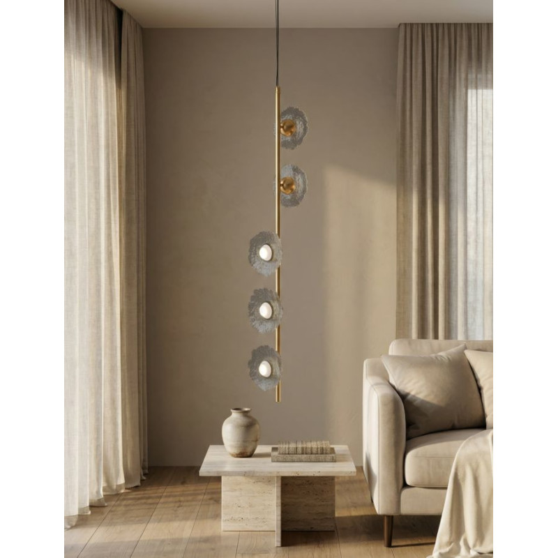 Lampadelle Ario Emily Verticale Vetro Grigio cm 15x16x110
