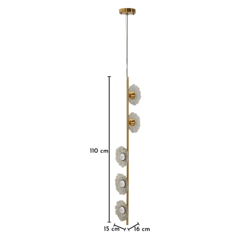 Lampadelle Ario Emily Verticale Vetro Grigio cm 15x16x110