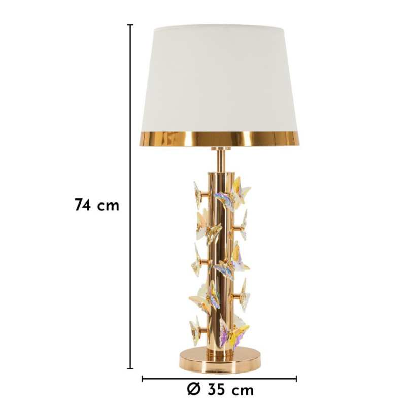 Lampadelle A Da Tavolo Gold Butterfly cm ø 35x74