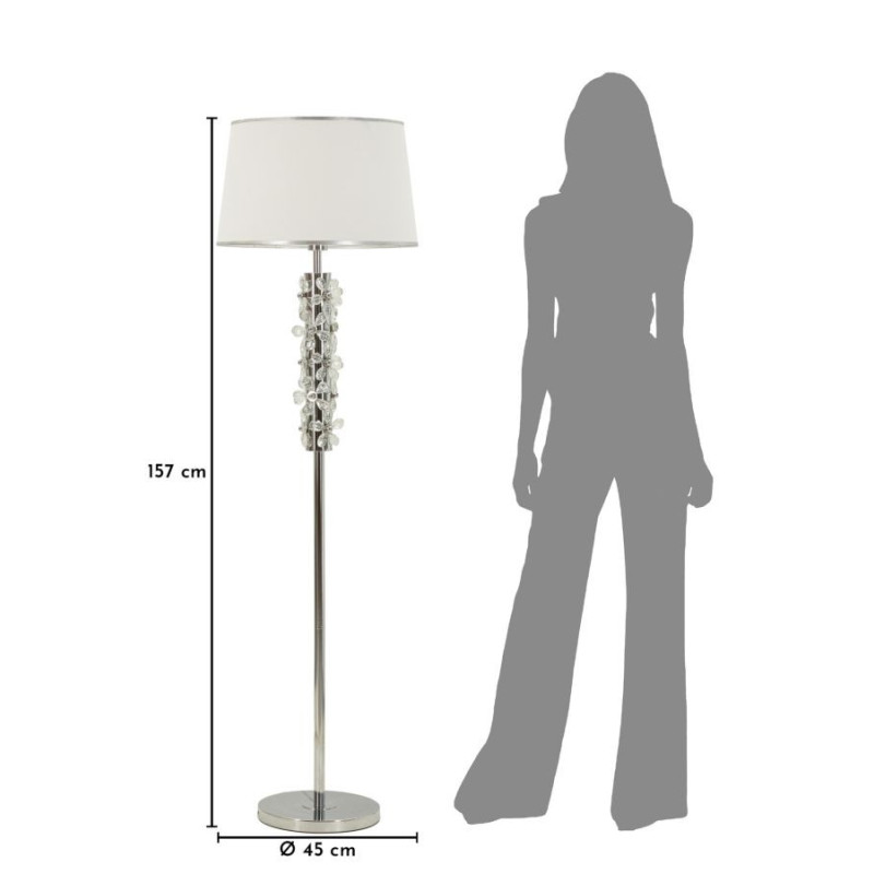 Lampadelle A Da Terra Silver Flower cm ø 45x157