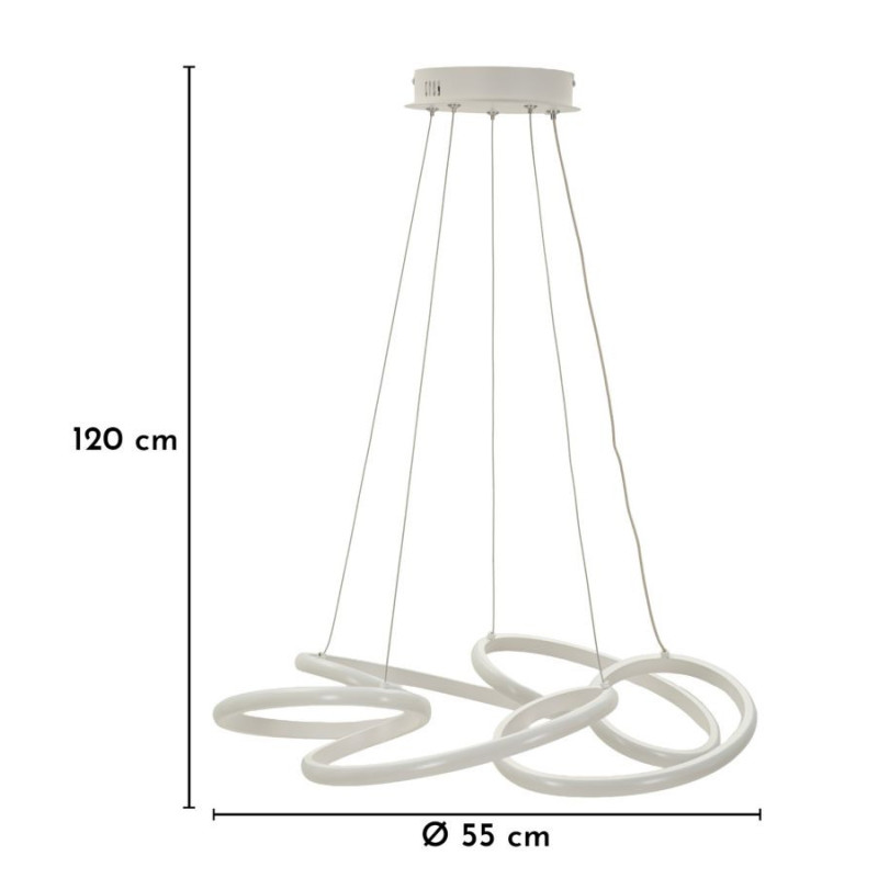 Lampadelle Ario Led Glovy Bianco cm ø 55x120 (luce Con 3 Temperature Di Colore)