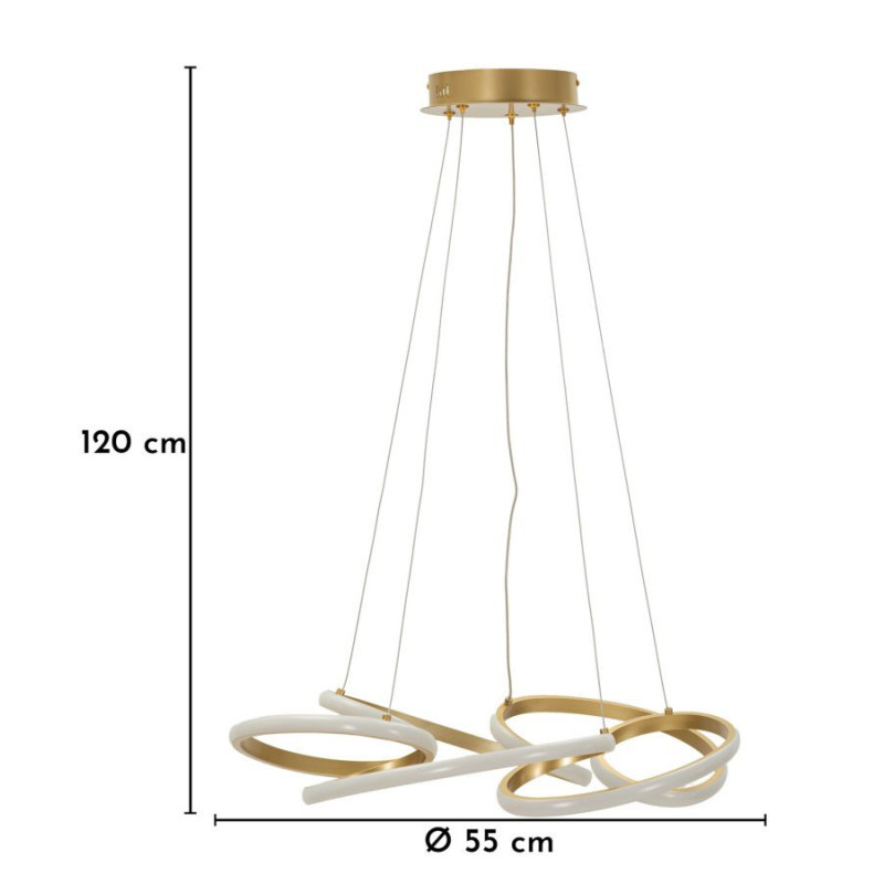 Lampadelle Ario Led Glovy Gold cm ø 55x120 (luce Con 3 Temperature Di Colore)
