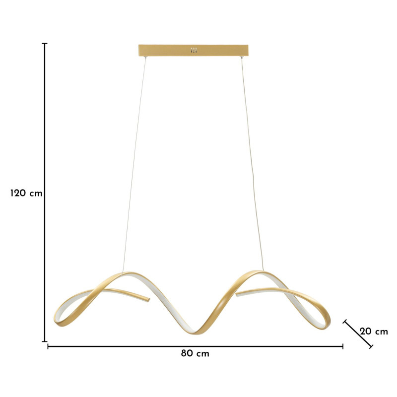 Lampadelle Ario Led Uter Oro cm 80x20x120 (luce Con 3 Temperature Di Colore)