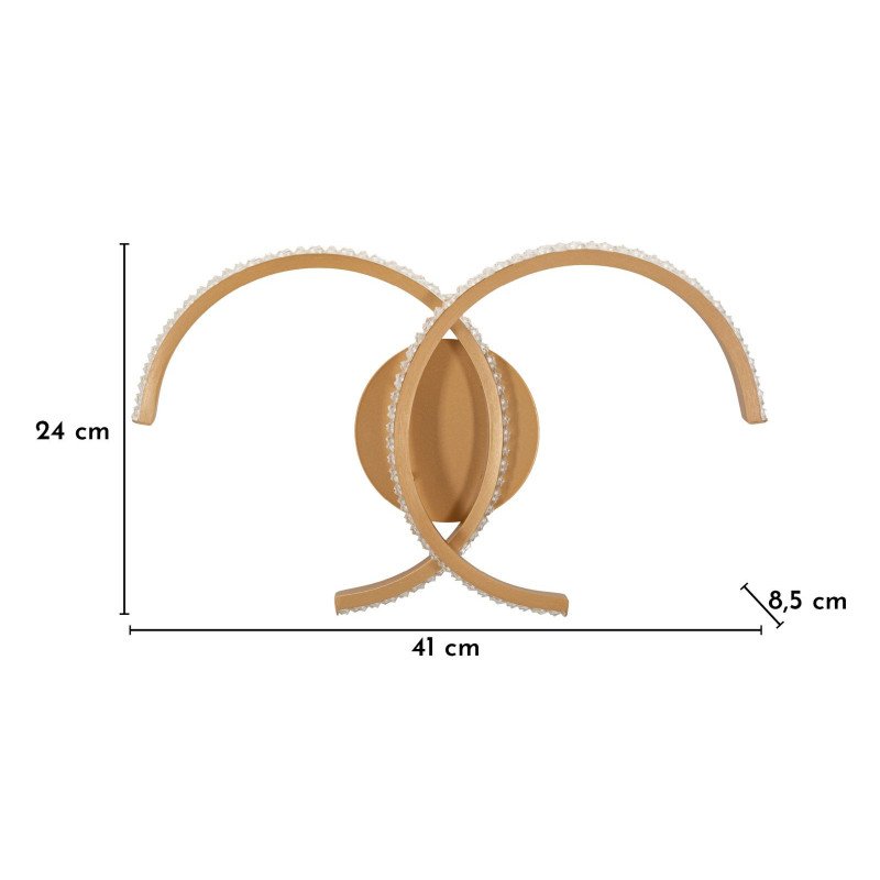 Lampadelle A Da Muro Led Double C cm 41x8,5x24 (luce Con 3 Temperature Di Colore)