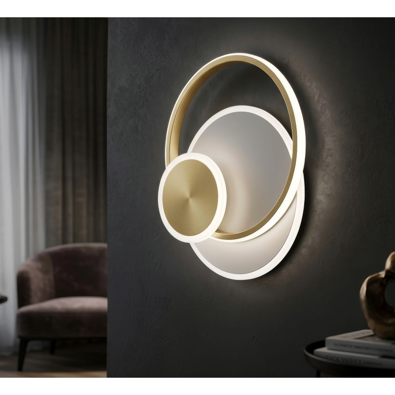Lampadelle A Da Muro Led Dish cm 29x6,5x34 (luce Con 3 Temperature Di Colore)