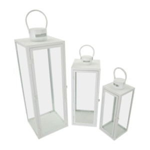 Zoom Lanterne White Set 3 Pz cm 22x22x66-18x18x49,5-14x14x39