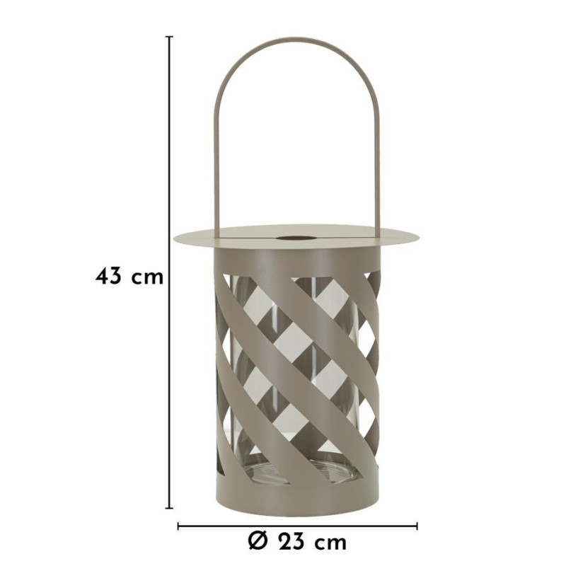 Lanterna Saturno Tortora Twist cm ø 23x43