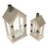 Lanterne Home Flower Coppia cm 18x13x36-12,5x8,5x25 (vetro Temperato)