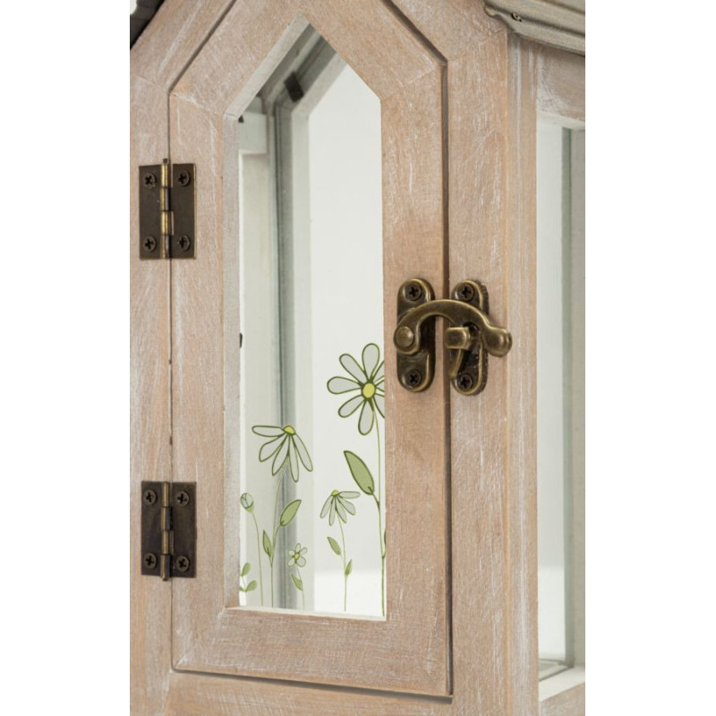 Lanterne Home Flower Coppia cm 18x13x36-12,5x8,5x25 (vetro Temperato)
