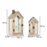 Lanterne Home Flower Coppia cm 18x13x36-12,5x8,5x25 (vetro Temperato)