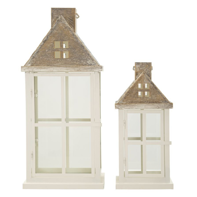 Lanterne Home Coppia cm 24,5x24,5x55-17x17x37,5(vetro Temperato)