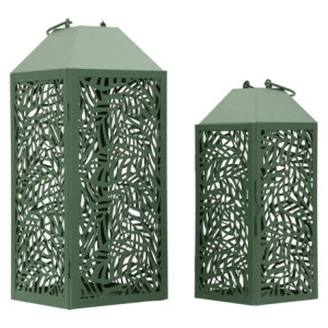 Lanterne Carving Coppia cm 17,8x17,8x44-13,8x13,8x34