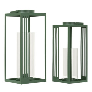 Zoom Lanterne Linee Coppia cm 18,3x18,3x43,5-15x15x36,5 (vetro Temperato)