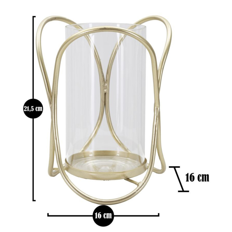 Porta Cand Glox Gold cm ø 16x21,5