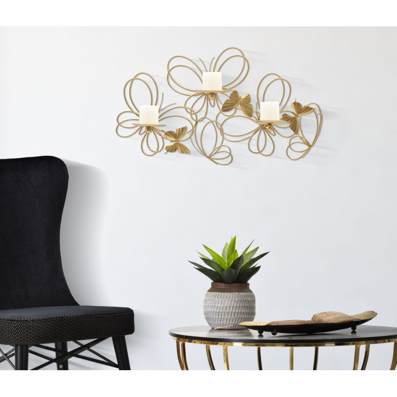 Porta Cand Da Muro Farfalle cm 61x12x34