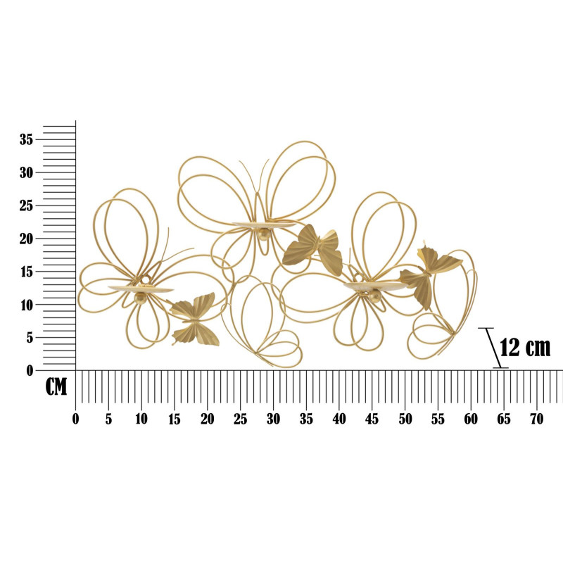 Porta Cand Da Muro Farfalle cm 61x12x34