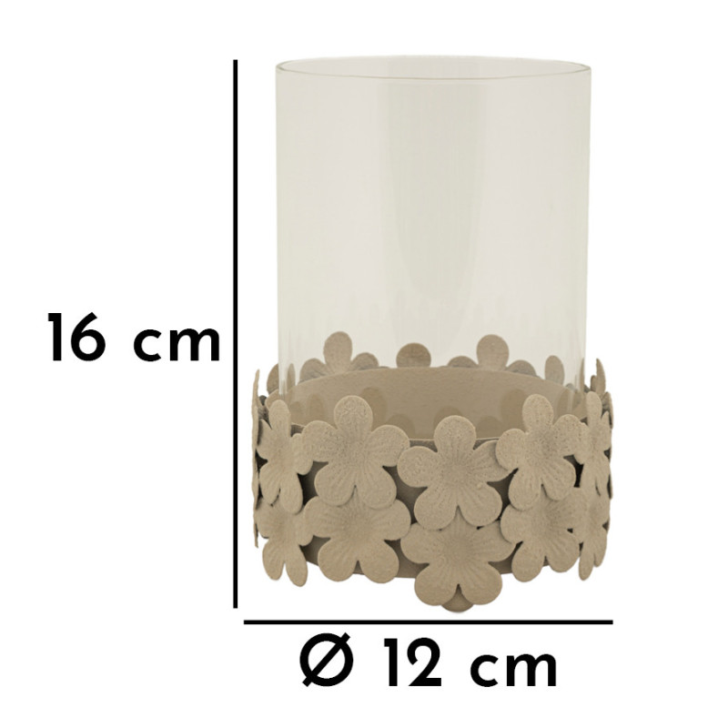 Porta Cand Dune Con Vetro cm ø 12x16