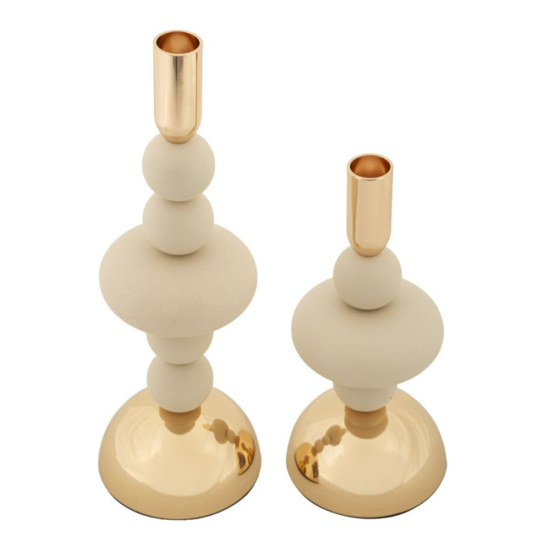 Porta Cand Galaxy Crema Set 2 Pz cm ø 10x22-10x30