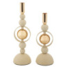 Porta Cand Saturno Crema Set 2 Pz cm ø 10x27-10x33