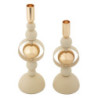 Porta Cand Saturno Crema Set 2 Pz cm ø 10x27-10x33