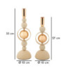 Porta Cand Saturno Crema Set 2 Pz cm ø 10x27-10x33