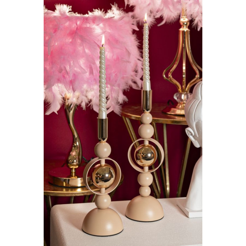 Porta Cand Saturno Rosa Set 2 Pz cm ø 10x27-10x33