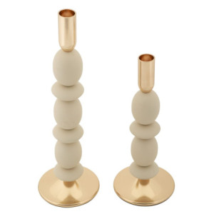 Zoom Porta Cand Shuttle Crema Set 2 Pz cm ø 10x25-10x33,5