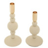 Porta Cand Aster Crema Set 2 Pz cm ø 10x20-10x25,5
