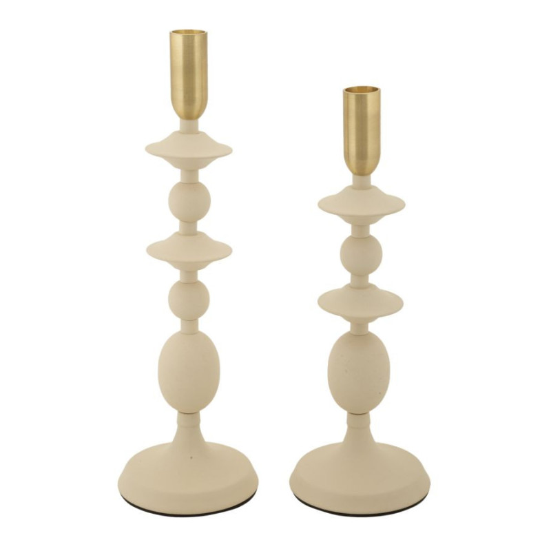 Porta Cand Gemini Crema Set 2 Pz cm ø10x29-10x33