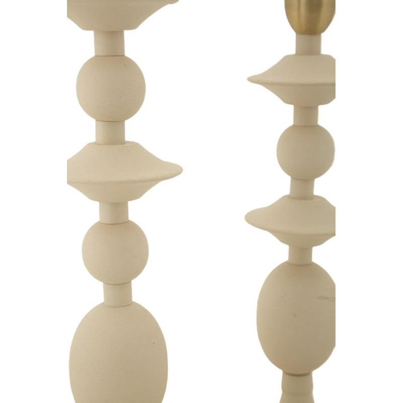 Porta Cand Gemini Crema Set 2 Pz cm ø10x29-10x33