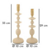 Porta Cand Gemini Crema Set 2 Pz cm ø10x29-10x33