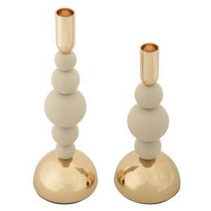 Zoom Porta Cand Bolly Crema Set 2 Pz cm ø 10x24-10x29,5