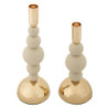 Porta Cand Bolly Crema Set 2 Pz cm ø 10x24-10x29,5