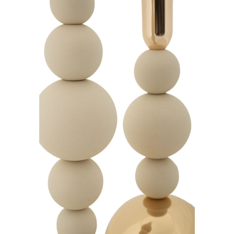 Porta Cand Bolly Crema Set 2 Pz cm ø 10x24-10x29,5