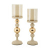 Porta Cand Glassy Crema Set 2 Pz cm ø 10x32-10x36