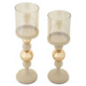Porta Cand Glassy Crema Set 2 Pz cm ø 10x32-10x36