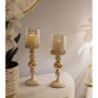 Porta Cand Glassy Crema Set 2 Pz cm ø 10x32-10x36