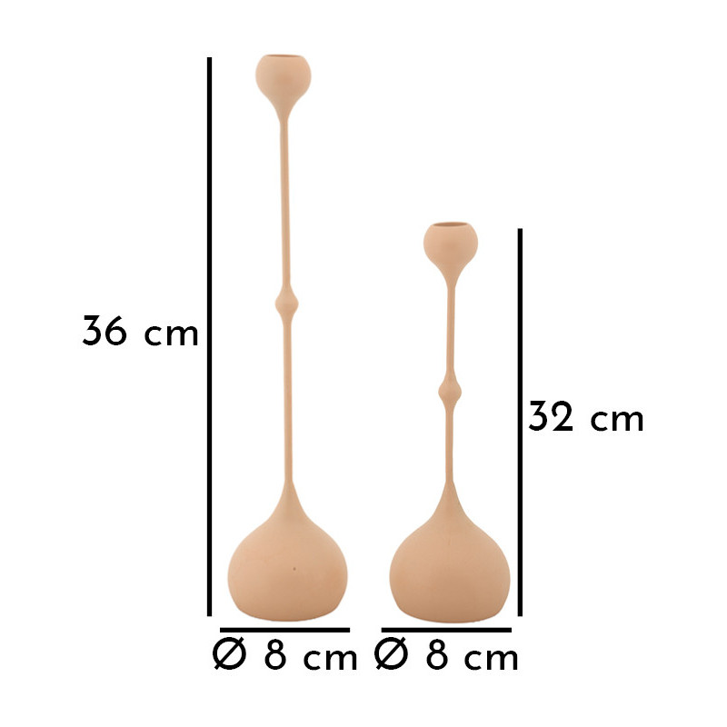Porta Cand Slimmy Rosa Set 2 Pz cm ø 8x26-8x37