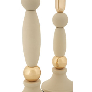 Zoom Porta Cand Strek Crema Set 2 Pz cm ø 9,5x25-9,5x30