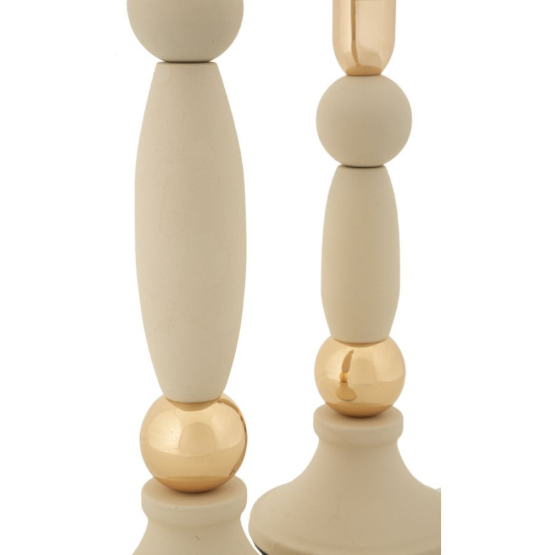 Porta Cand Strek Crema Set 2 Pz cm ø 9,5x25-9,5x30