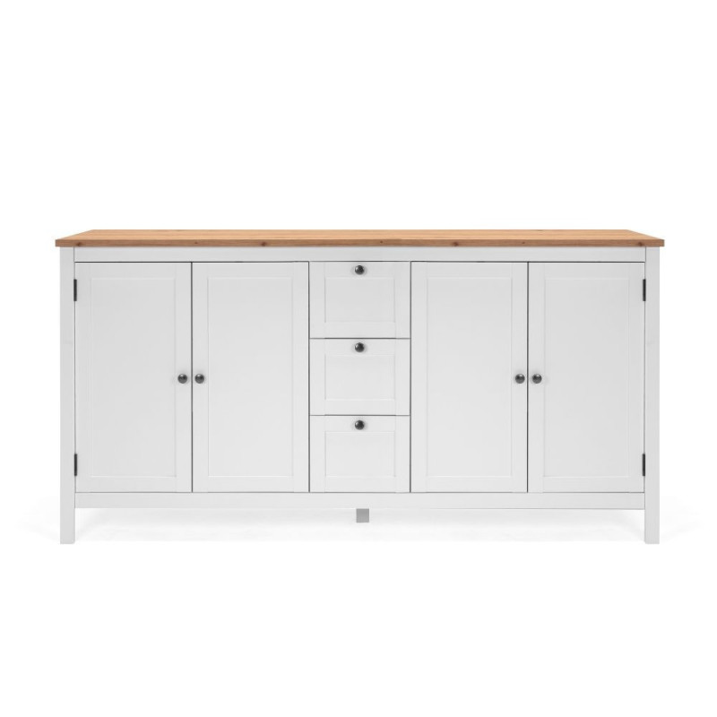 Madia Bergen51 con 4 ante e 3 cassetti colore bianco e rovere oak