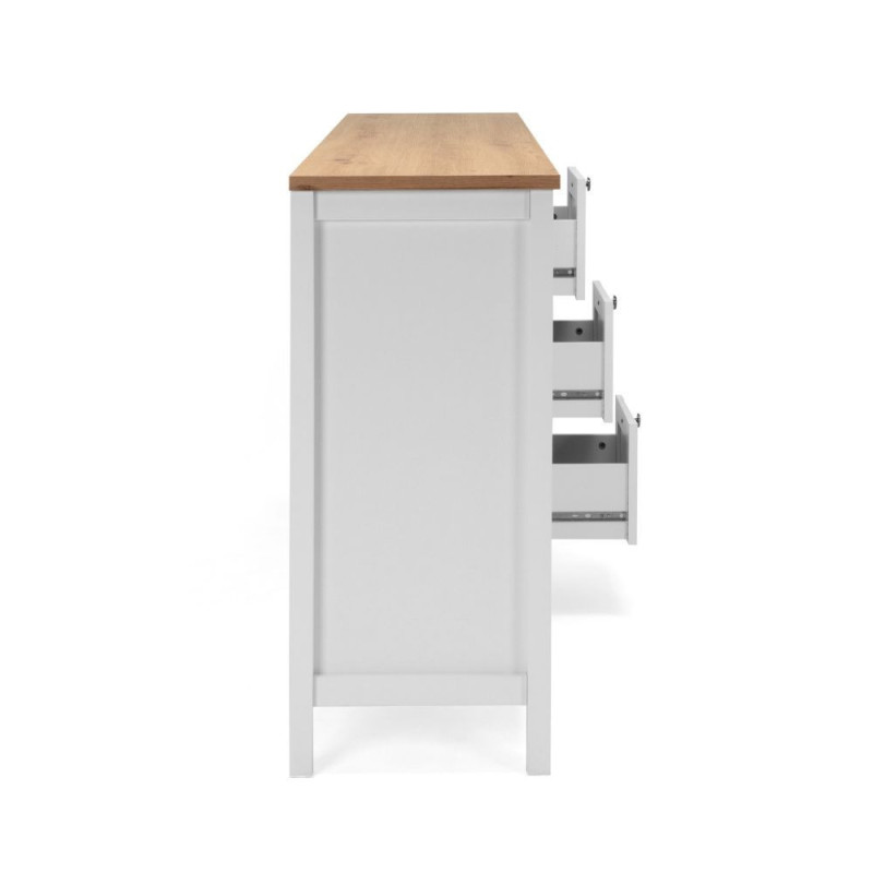 Madia Bergen51 con 4 ante e 3 cassetti colore bianco e rovere oak
