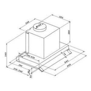 Zoom Samet Cappa sotto pensile potenza aspirante 550 m3/h Keller 90 inox