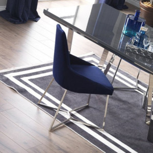 Zoom Sedia Enzio tessuto blu parliament set 2 pezzi