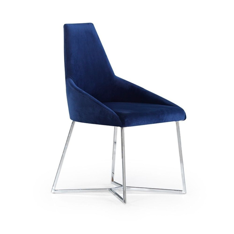 Sedia Enzio tessuto blu parliament set 2 pezzi