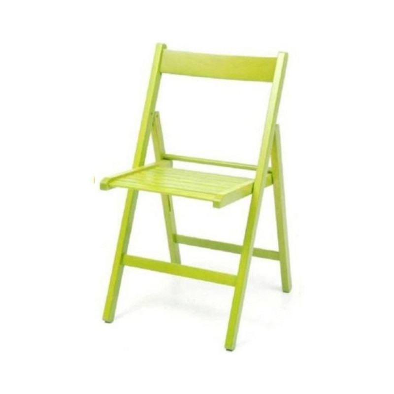 Sedia pieghevole Penelope in legno verde set 4 pezzi